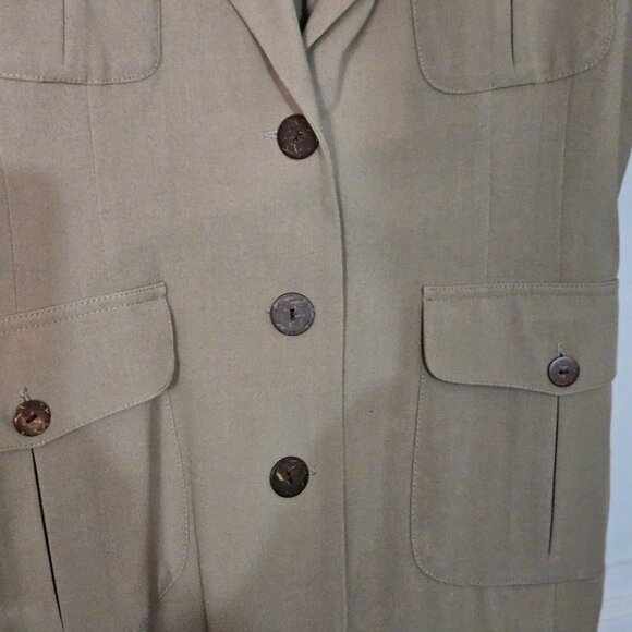 Dress Suit 2Pc Beige 18W w/Waist Tie and Breast Pocket design New with tags - Picture 5 of 14